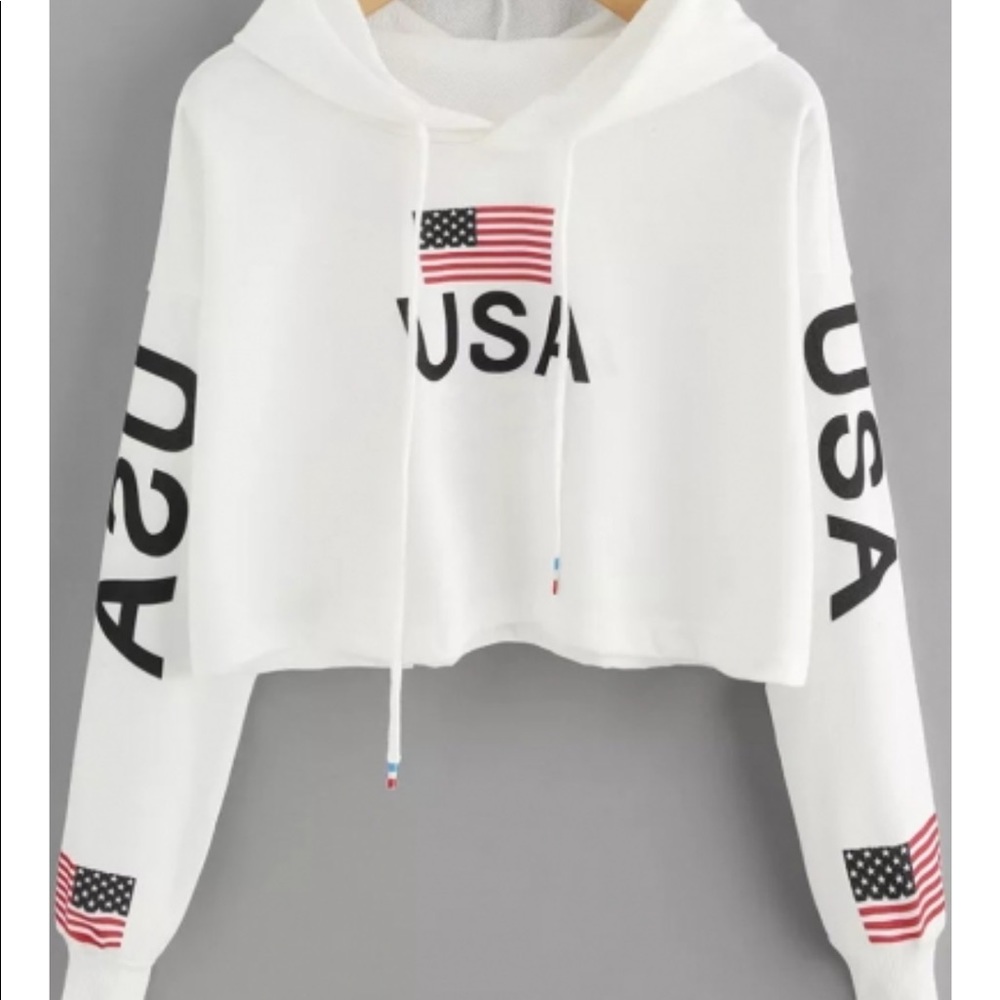 USA cropped hoodie